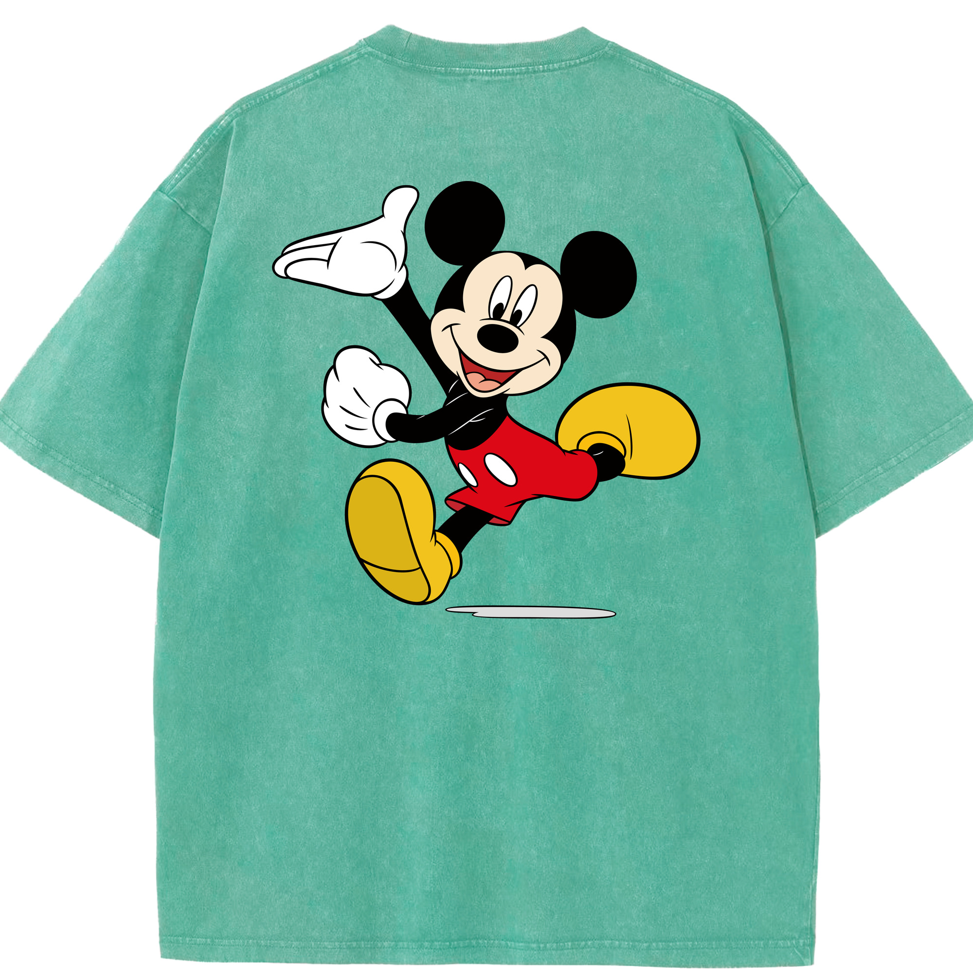 （画像用） ミッキーマウス Mickey Mouse 綿100% ヴィンテージ風 半袖Tシャツ（背面プリント）